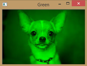 Green Converted Image using OpenCV