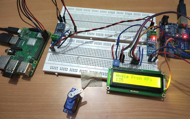 Pi to Arduino to Control Servo angle to 135 via RS-485 Serial Communication