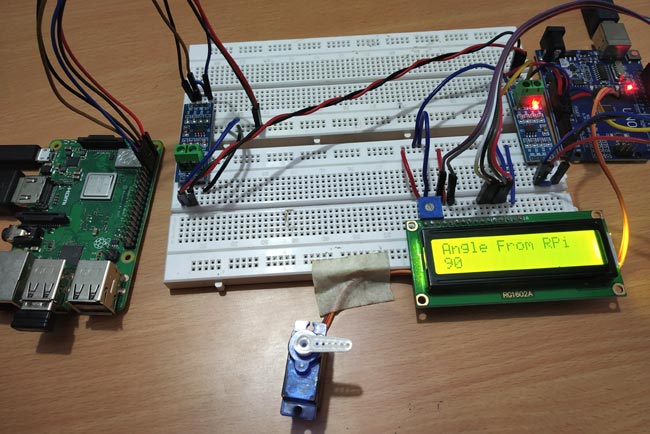 Pi to Arduino to Control Servo angle to 90 via RS-485 Serial Communication
