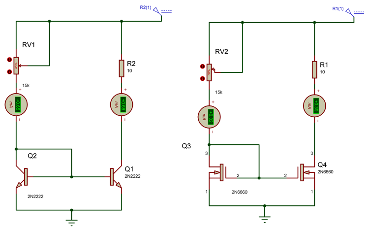 Current Mirror Circuit Designs Using Bjt And Mosfet