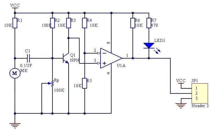 Schematic for Arduino Whistle Detector Switch using Sound Sensor
