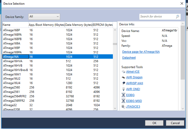 Select Programmer on Atmel Studio 7 for Programming AVR Microcontroller Atmega16