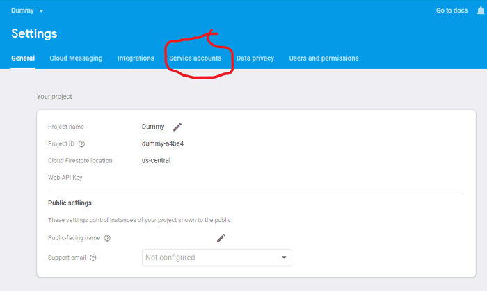 Setup Project Account for Controlling LED using Google Firebase