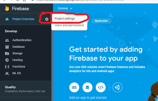 Setup Project for Controlling LED using Google Firebase