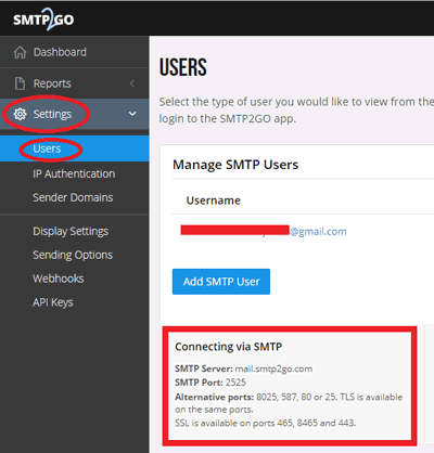 Setup SMTP Account Details for Interfacing with ESP826
