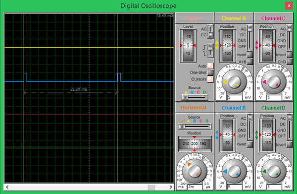 Simulation Waveform for Robotic Arm Control using PIC Microcontroller