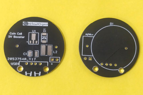 Single Cell Boost Converter Printed PCB