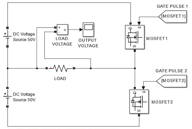 Single Phase Half Bridge Inverter Circuit Diagram