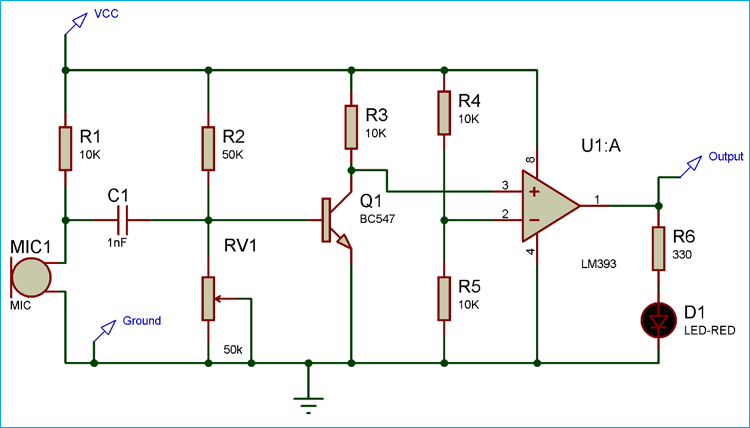 Sound Sensor Circuit Diagram