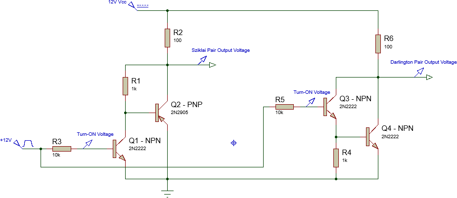 Sziklai Transistor Pair Simulation