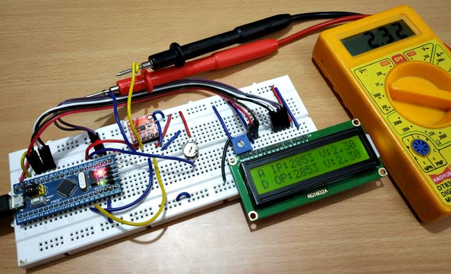 Testing Digital to Analog Converter with STM32F10C8