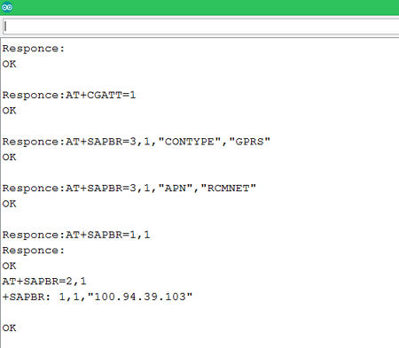 Testing the GPRS Tracking on Serial Monitor