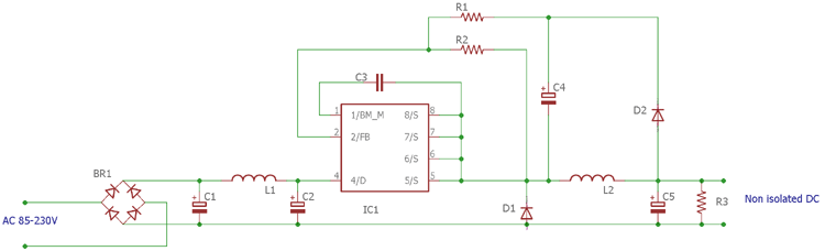 led circuit diagram for 230v