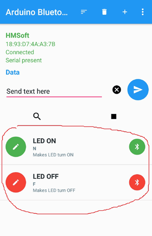 Turning ON and OFF LED using HM10 Bluetooth Module