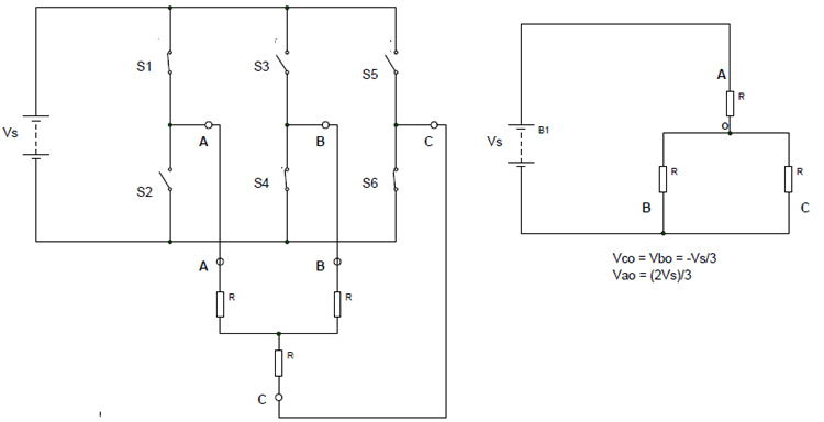 Three Phase Inverter Circuit Diagram 120 Degree And 180 Degree Conduction Mode