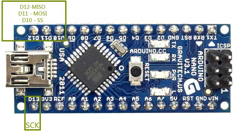 Arduino Nano Hardware Spi Pins Images