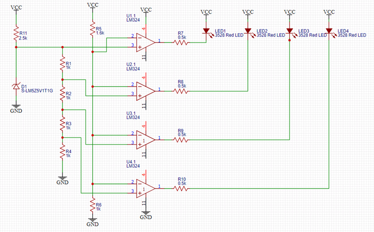 led battery level indicator circuit