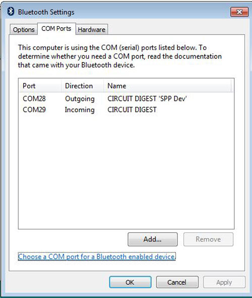 Bluetooth Connection Setup