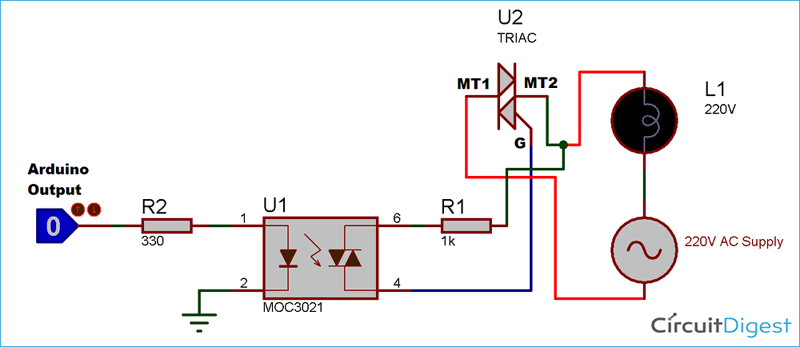 220V Light Dimmer  Electronic Schematic Diagram