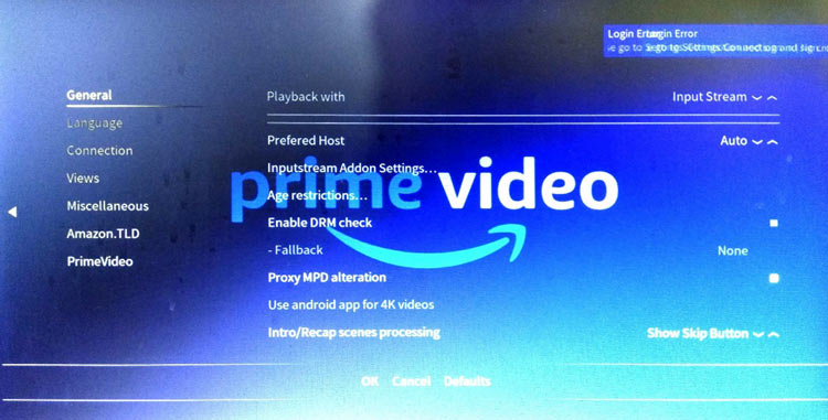 Configure Amazon Prime Video