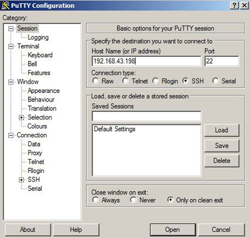 PuTTY Configuration