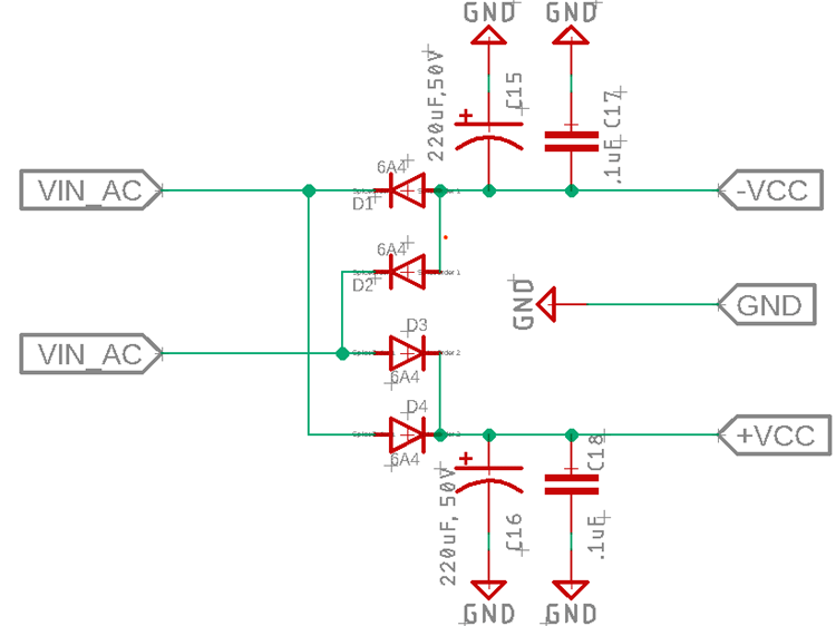Dual Polarity Power Supply Circuit Diagram