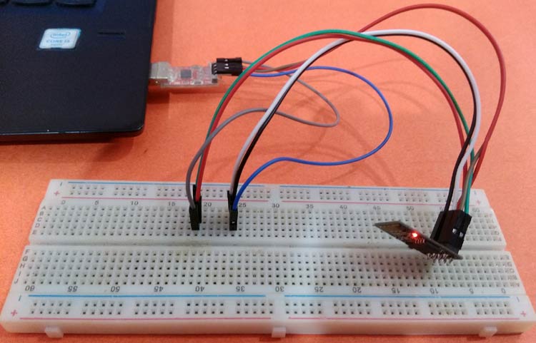 ESP-01 module with CP2102 USB-TTL converter module