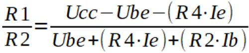Resistor Ratio formula of Base Voltage  Divider 