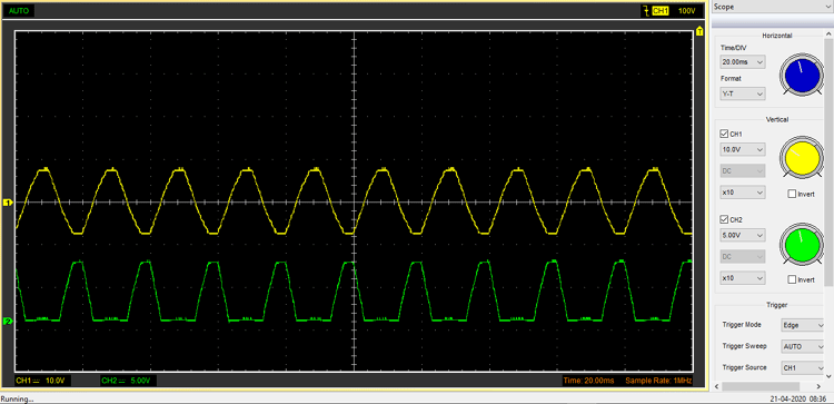 Half Wave Precision Rectifier Output Waveform
