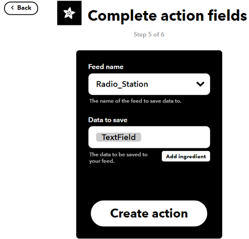 IFTTT Feed Action