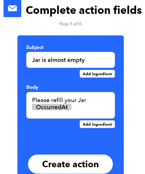 IFTTT for Smart Jar 