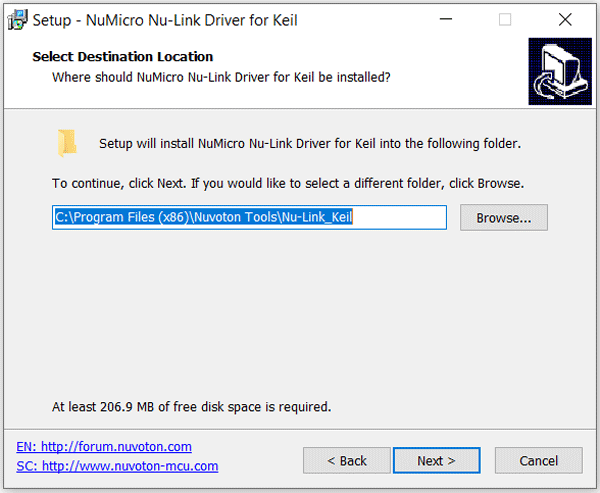 Install Nu-link Keil Driver