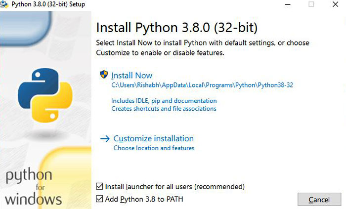 Installing Python 3.7.x on Windows