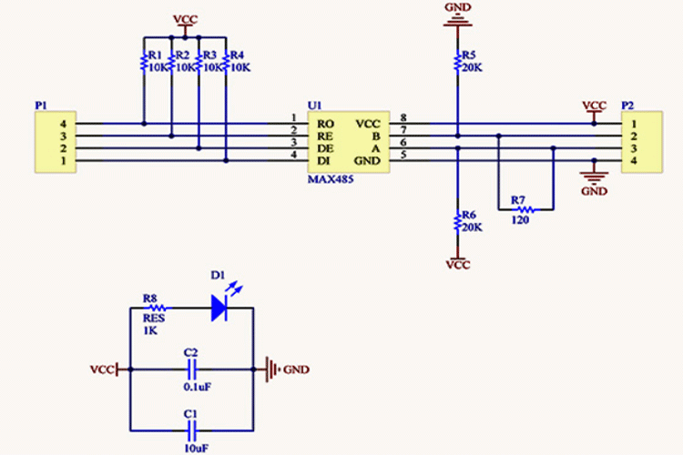 MAX485 Connection Circuit