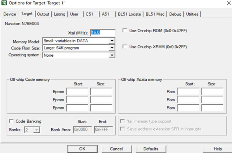 Nuvoton N76E003 Crystal Frequency