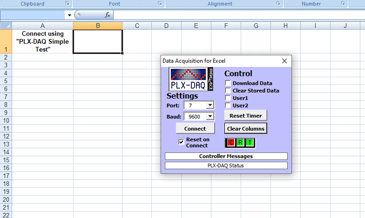 PLX-DAQ Excel Plug-in Software