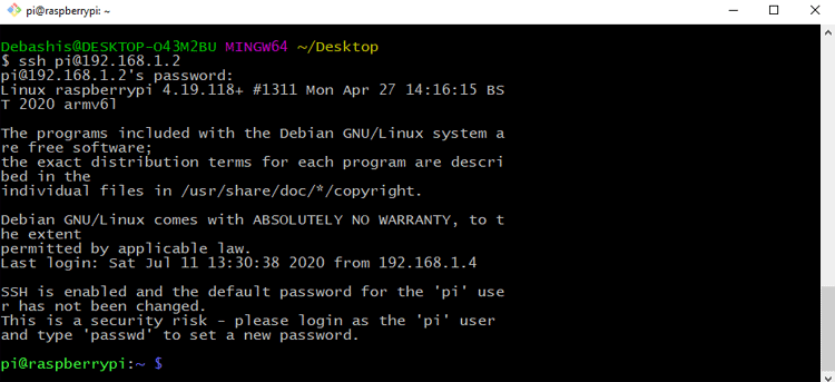 SSH to Raspberry Pi