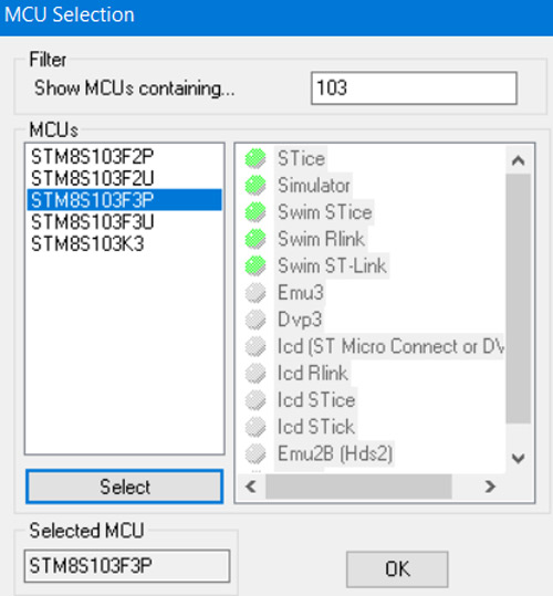 cosmic stm8 compiler latest version larger compiled file