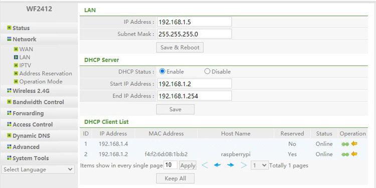 Static IP Address in Router