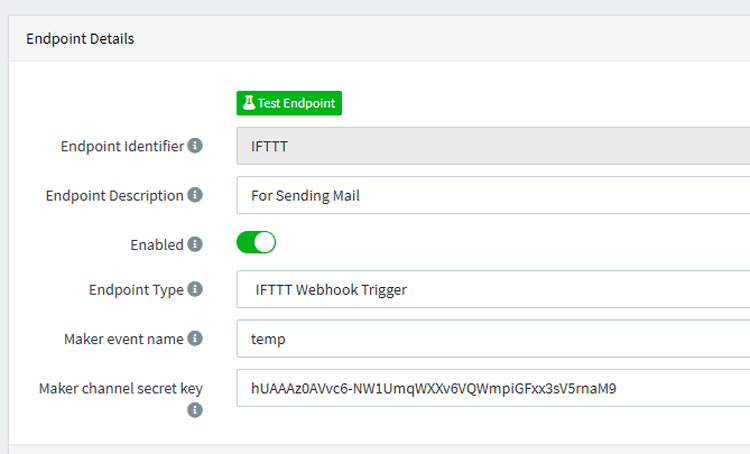 Thinger.io Endpoint Details