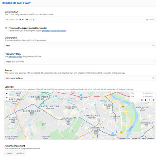 LoRa Gateway Things Network Server