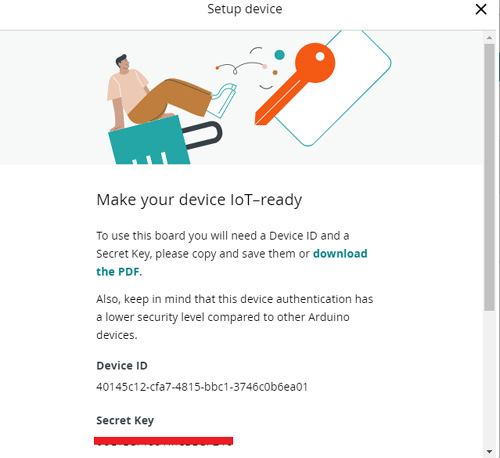 Arduino Cloud IoT Secret Key