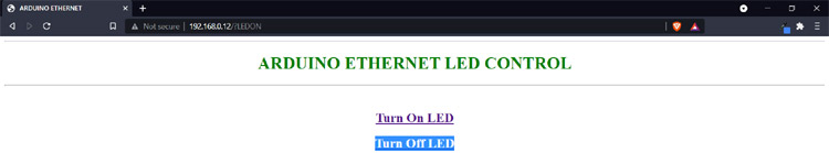 Arduino Ethernet LED Control
