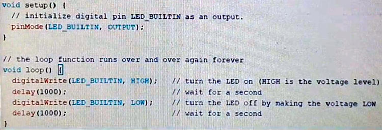 Arduino IDE Blink Code