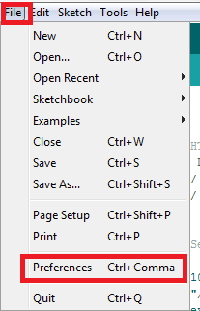 Arduino IDE Preference