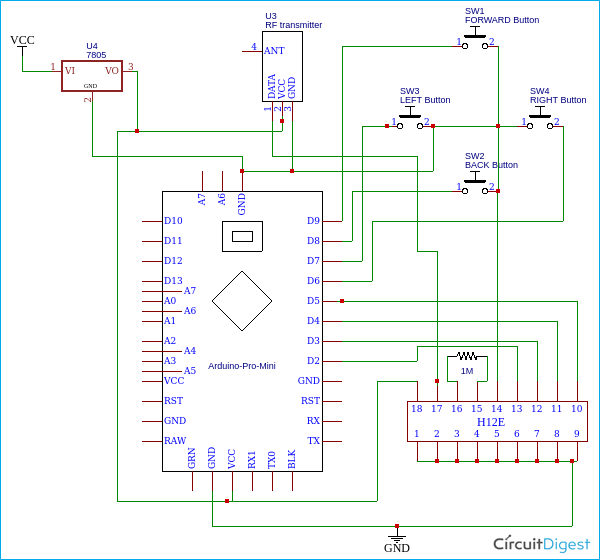  Arduino RC Remote Circuit Diagram
