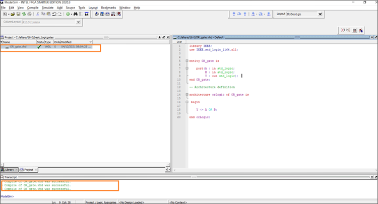 Compile Code on Modelsim