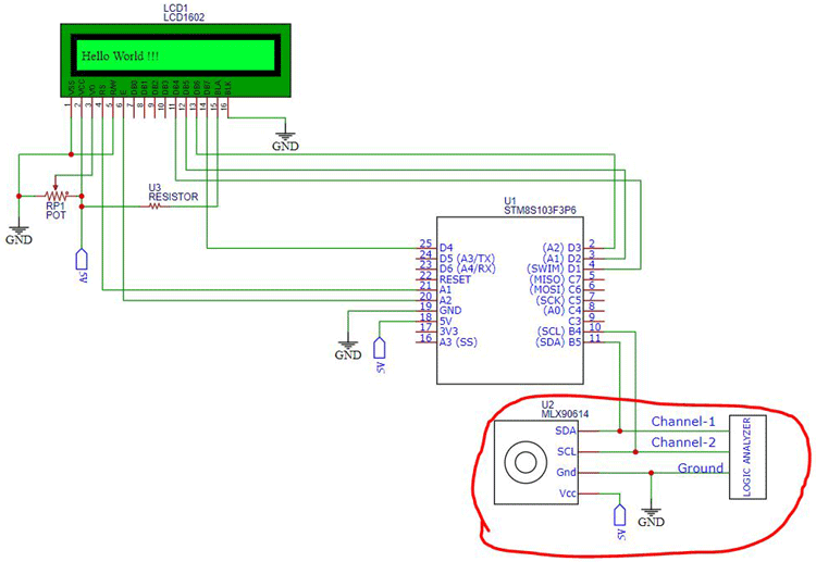 Connecting Logic Analyzer with STM8S 