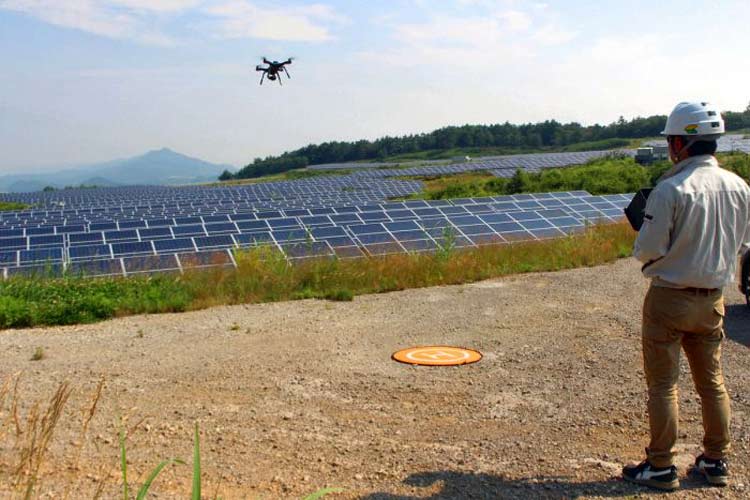 Drones in Solar Power Plant 