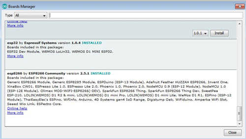 ESP8266 Arduino Library